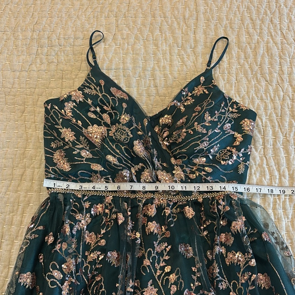 Soiéblu XL Green with Gold embroidery Maxi Dress